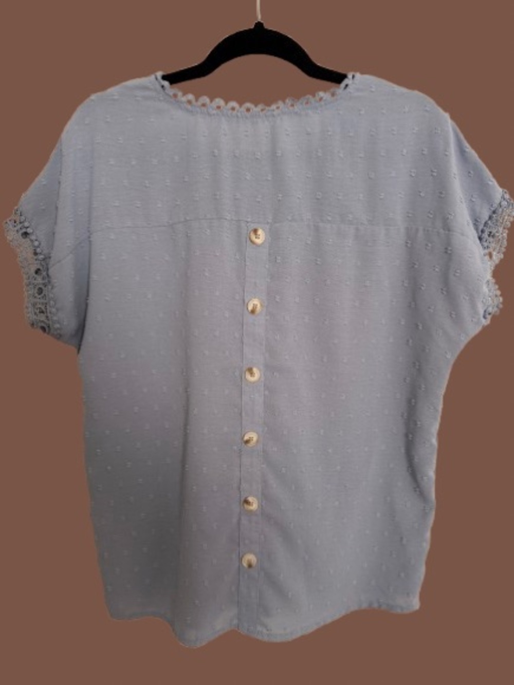 Dokotoo Womens Crewneck Lace Crochet Short Sleeve Shirts | Size Medium - Picture 4 of 5